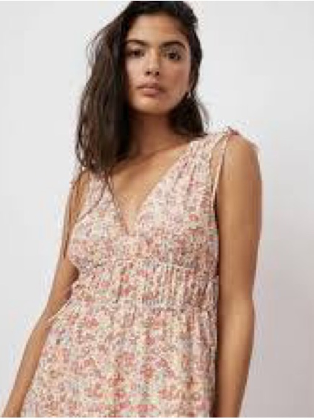 Rails Peach and Blue Floral Sleeveless Top